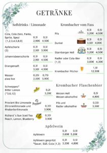 Bild Speisekarte Forsthaus Jaegersburg Einhausen